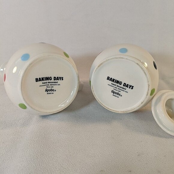 Spode Baking Days Multicolor Polka Dot Creamer and Sugar Set Ceramic 2007-A9 - Picture 8 of 13
